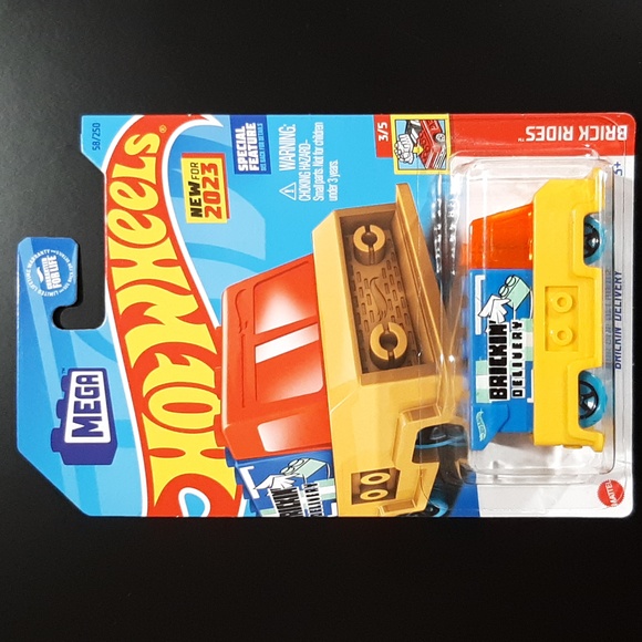 Mattel | Toys | Hot Wheels Brickin Delivery Yellow 223 Brick Rides ...